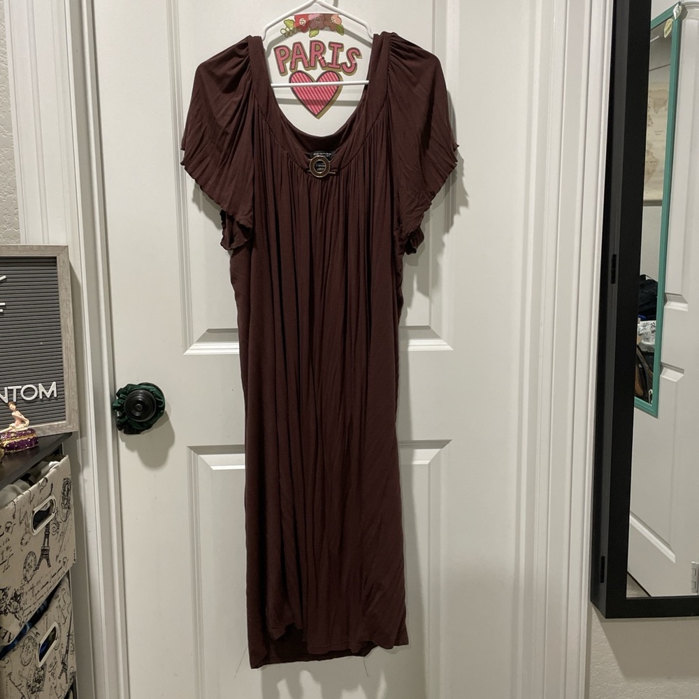 3X Brown Y2K midi dress